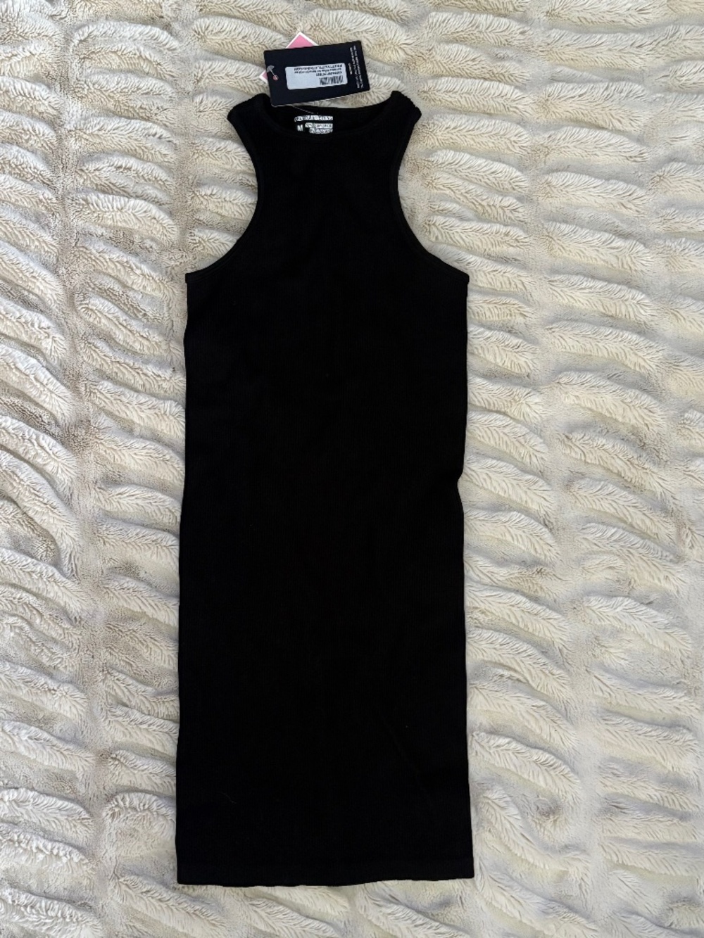 Minimalist Black Racerback Tank Dress M